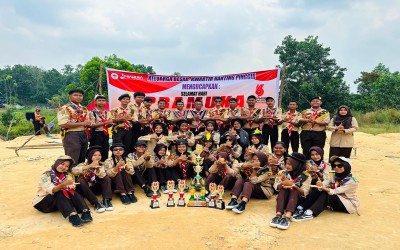 RAIH PIALA UMUM | Gugus Depan SMAN 1 Pinggir Mengikuti Lomba HUT Pramuka ke-63